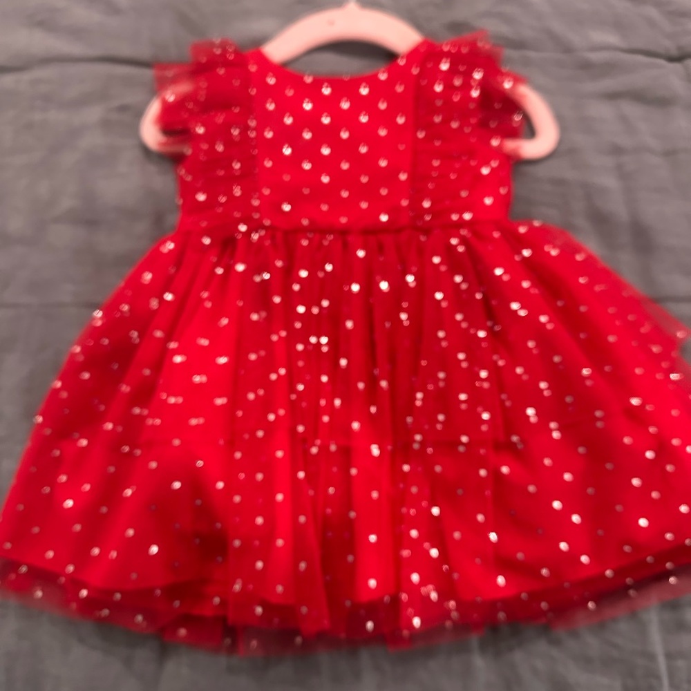 Pippa & Julie Red Dress with Silver Dots